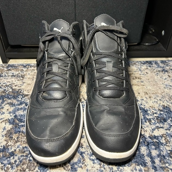 Puma Rebound Playoff Black & White High Top Lace-Up Sneakers Size 12 - Picture 4 of 10